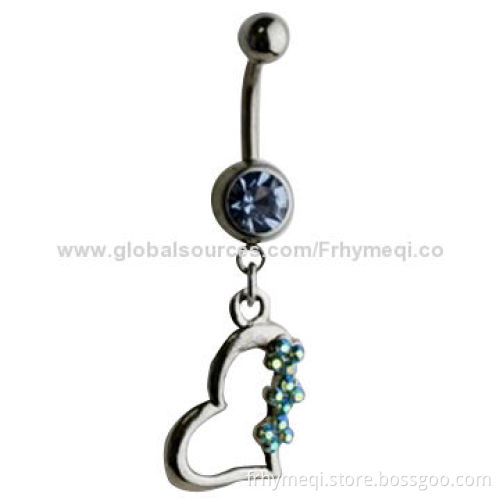 Heart navel ring